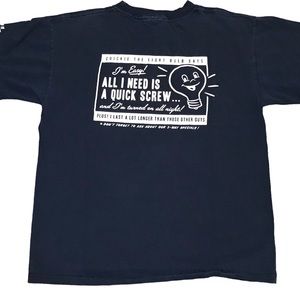 Vintage Electrician Humourous Shirt Size Medium All I Need Is A Quick Screw